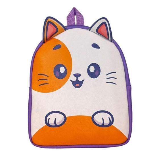 Imagem de Mochila De Costas Gatinho Roxo Roxa Infantil Escolar Meninas