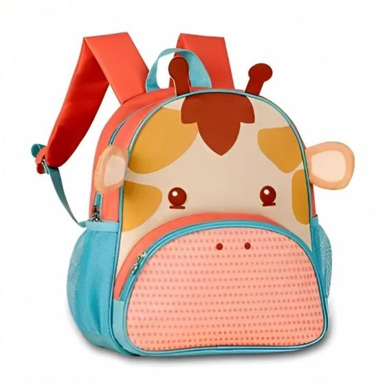 Imagem de Mochila De Costas Girafa Girafinha Infantil Pets Oficial C/ Orelhinhas Em Pelúcia Resistente - Clio