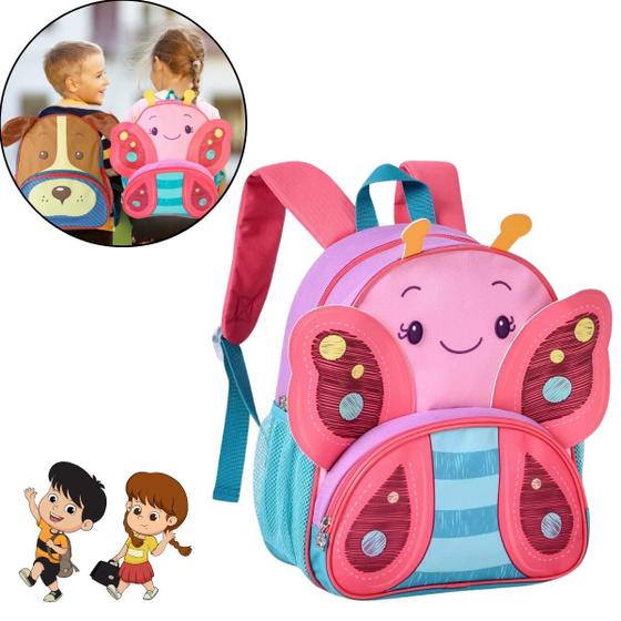 Imagem de Mochila de Costas Infantil Com Alças Clio Pets Bichinhos 3D Menino Menina Volta as Aulas Creche Pré Escola Passeio