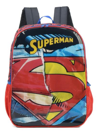 Imagem de Mochila De Costas Infantil Escolar Herói Superman Vermelho