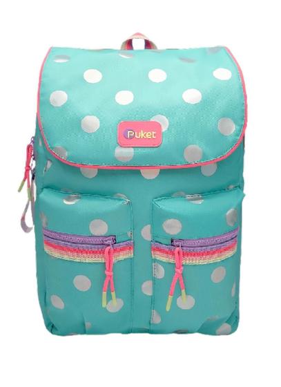 Imagem de Mochila de Costas Infantil Puket Fun de Leve Azul  Poá