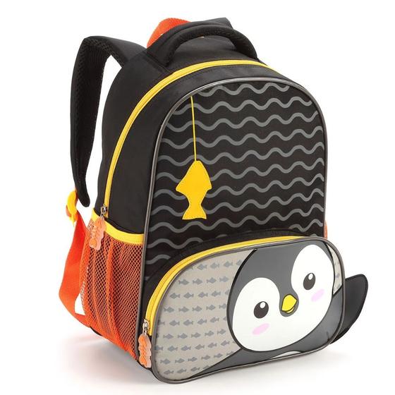 Imagem de Mochila de Costas Infantil Sereia Tubarão Baleia e Pinguim Mala Bolsa Escolar Crianças Seanite