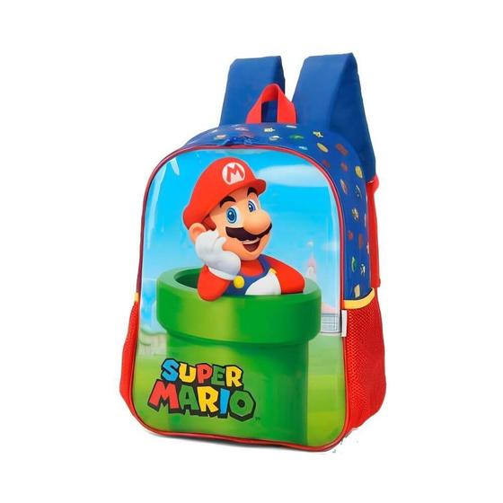 Imagem de Mochila de Costas Infantil Super Mario Azul Luxcel