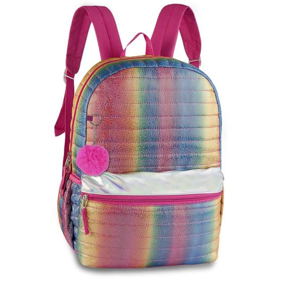 Imagem de Mochila de Costas Juvenil Arco-Iris Colorida Clio Girls