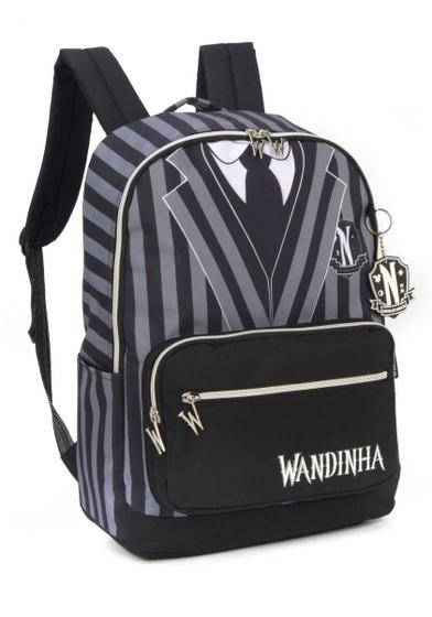 Imagem de Mochila de Costas Juvenil Wandinha Addams Preta Luxcel