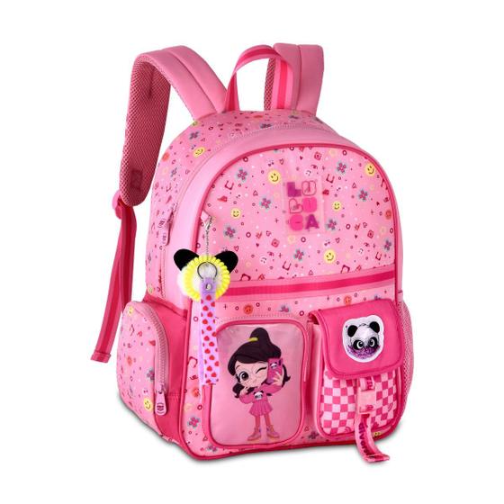 Imagem de Mochila de Costas Luluca Infantil Meninas Escolar Pandinha