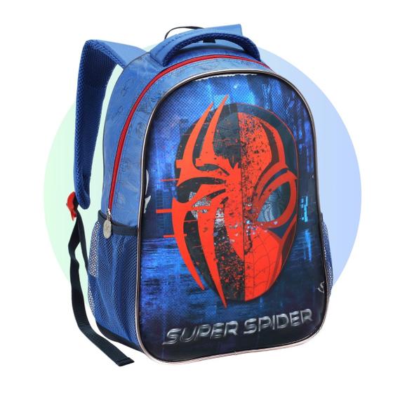 Imagem de Mochila de Costas Menino Homem Aranha Super Spider Escolar Passeio Grande