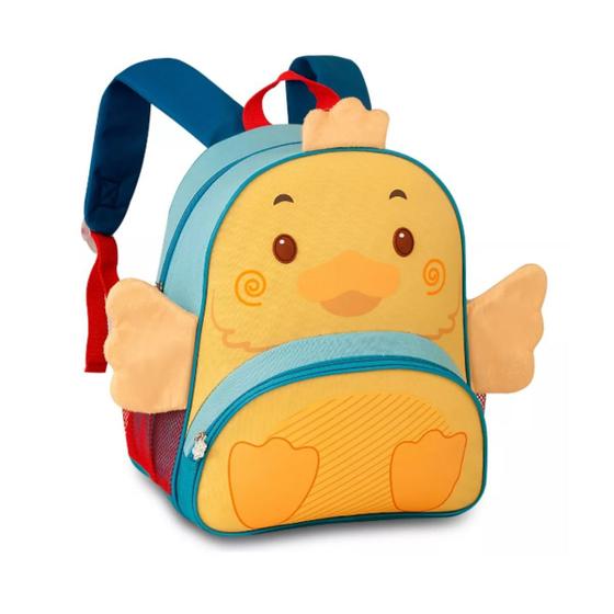 Imagem de Mochila De Costas Pato Patinho Infantil Pets Zoo Oficial C/ 4 Bolsos - Super Resistente - Clio