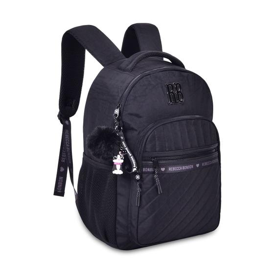 Imagem de Mochila de Costas Rebecca Bonbon RB24514 Preta Com Bolso Antifurto Crinkle