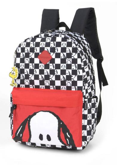 Mochila de Costas Snoopy Quadriculada by Luxcel Ref.46369 Menor preço em Mochila de Costas Snoopy Quadriculada by Luxcel Ref.46369