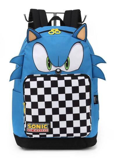 Imagem de Mochila De Costas Sonic Com Orelha ul Escolar G - Luxcel