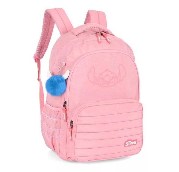 Imagem de Mochila De Costas Stitch Com Divisão Laptop Juvenil Rosa - Luxcel