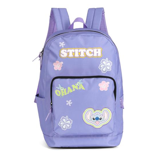 Imagem de Mochila de Costas Stitch Lilás com Preto MS47735SC Lançamento 2025 Luxcel