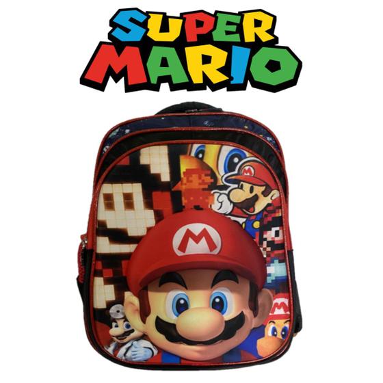 Imagem de Mochila De Costas Super Mario Vermelho Infantil Escolar 3D