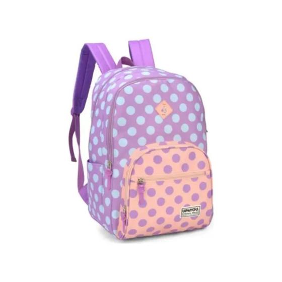 Imagem de Mochila De Costas Up4You Roxo Com Bolinhas ul - Luxcel