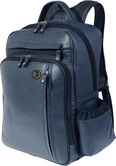 Imagem de Mochila de Couro - MODELO Rally Urbano, cor Azul Marinho.