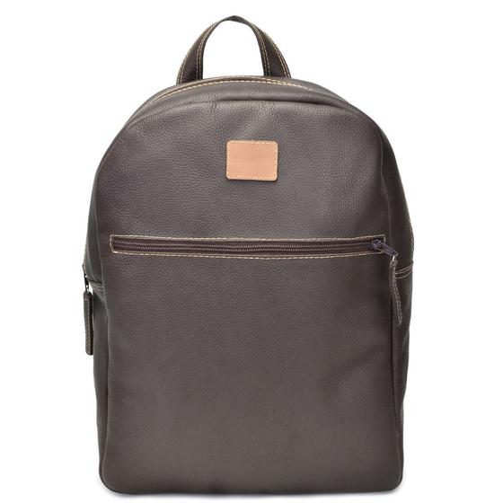 Imagem de Mochila de Couro para Notebook com Divisao Forrada café