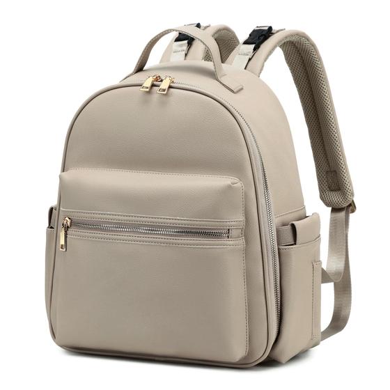Imagem de Mochila de Fraldas LORADI Small Bege - Com Fivela para Carrinho