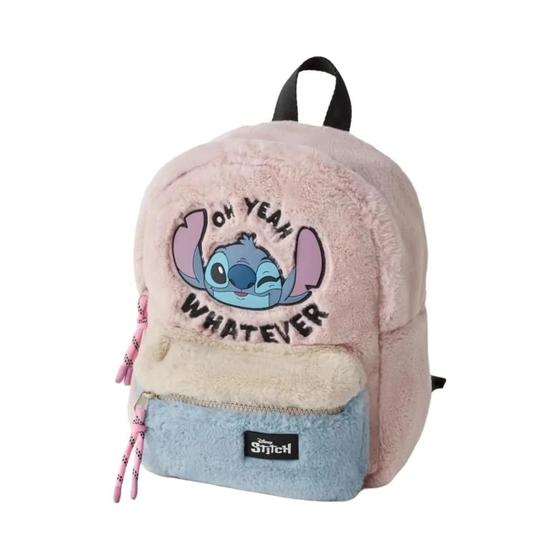 Imagem de Mochila de Pelúcia Fofa Disney Stitch para Crianças - Bolsa Escolar para Jardim de Infância