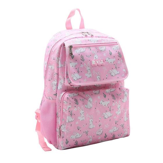 Imagem de Mochila de polyester rosa de coelinhos