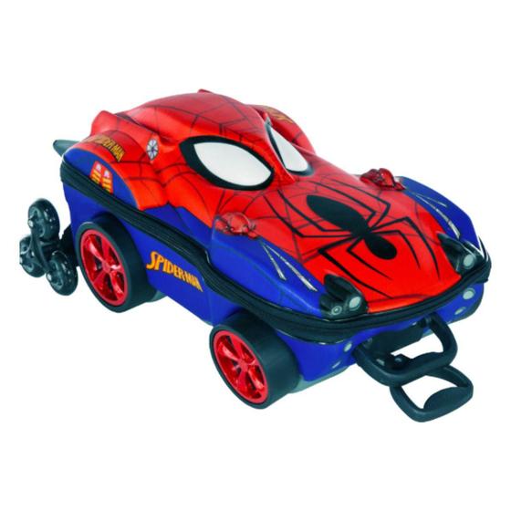 Imagem de Mochila de Rodas Carrinho Escolar Homem Aranha 3D Meninos