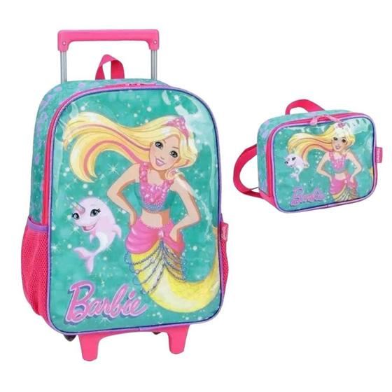 Imagem de Mochila de Rodas e Lancheira Luxcel Barbie Sereia IC39972BB