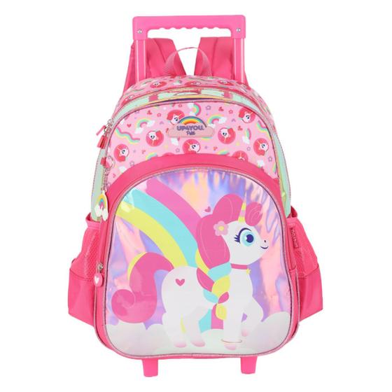 Imagem de Mochila De Rodas Escolar Menina Com Carrinho Unicorio Up4you