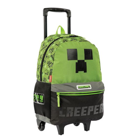 Imagem de Mochila De Rodas Minecraft Creeper Game Infantil Escolar