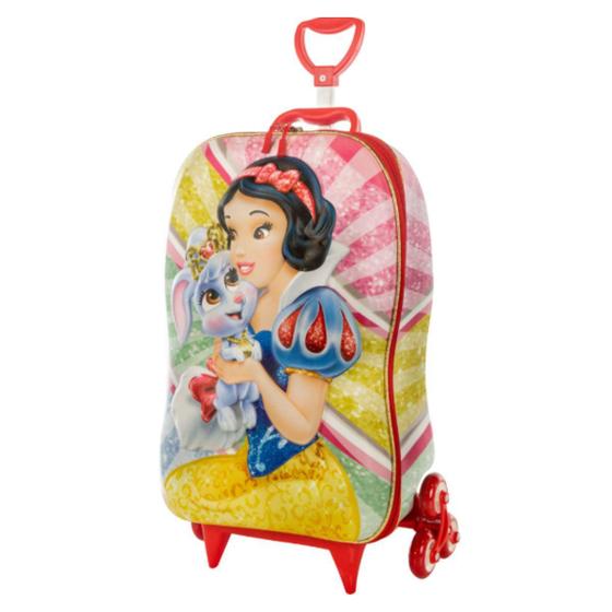 Imagem de Mochila de Rodas Princesa Branca de Neve Escolar Infantil 3D