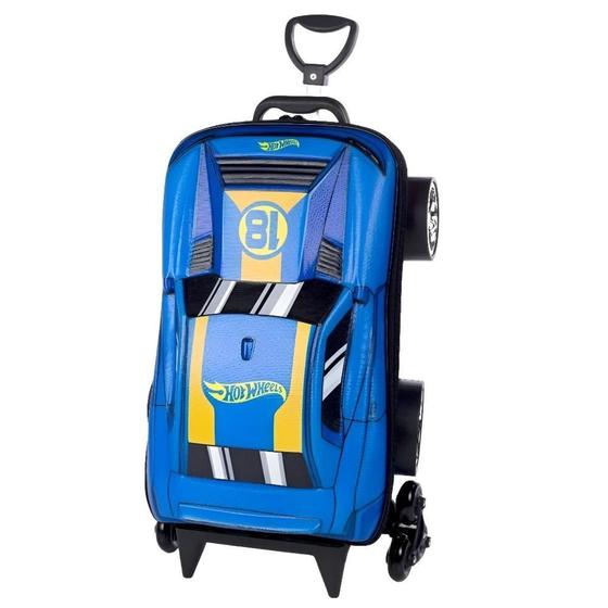 Imagem de Mochila De Rodinha 3D Hot Wheels D-Muscle Azul Maxtoy