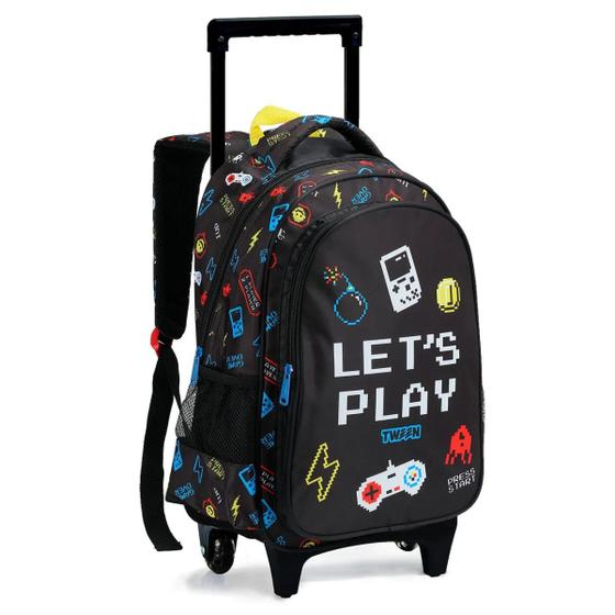 Imagem de Mochila De Rodinha Escolar Infantil Menino Masculina Lets Play