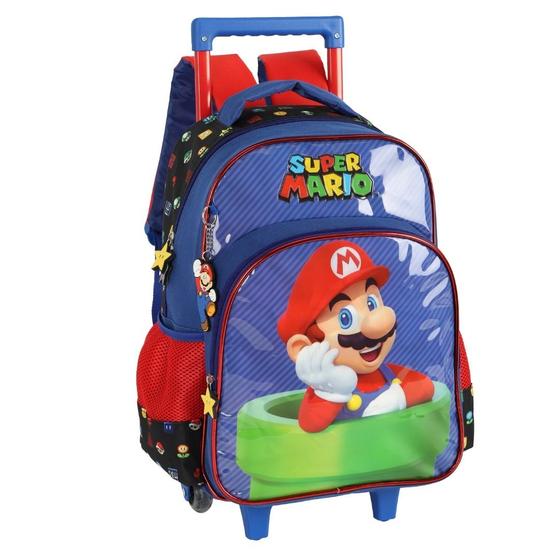 Imagem de Mochila de Rodinha Escolar Infantil Super Mario Bros