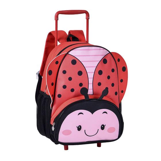 Imagem de Mochila de Rodinha Infantil Borboleta Abelha Joaninha Clio