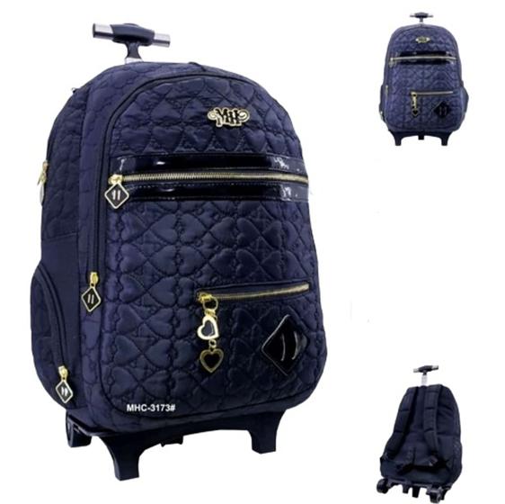 Mochila De Rodinha Juvenil Mh Feminino Escolar Espaçosa Menor preço em Mochila De Rodinha Juvenil Mh Feminino Escolar Espaçosa