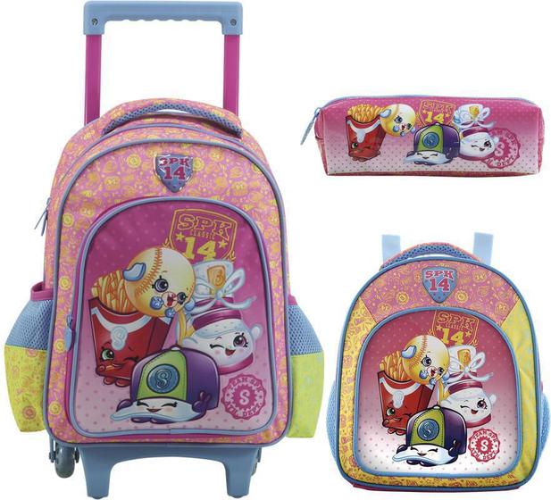 Menor preço em Mochila de Rodinha Shopkins Spk Squad kit Lancheira e Estojo - 6820