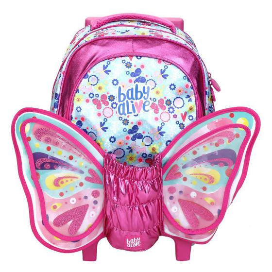 Imagem de Mochila de Rodinhas Baby Alive Butterfly Tamanho 14 Pacific