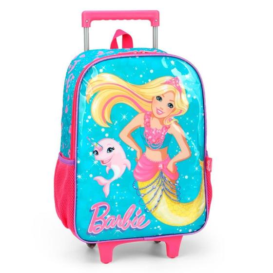 Imagem de Mochila De Rodinhas Barbie Unicórnio Verde Escolar - Luxcel