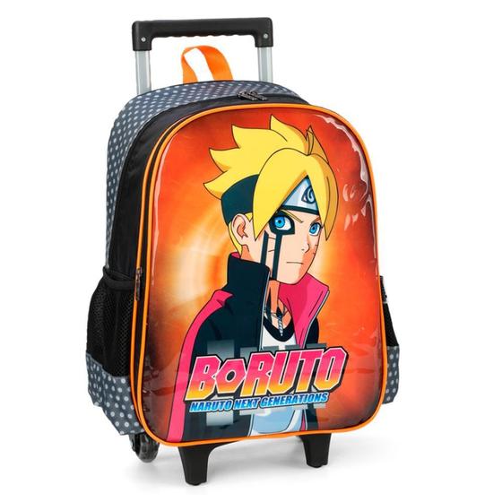 Imagem de Mochila De Rodinhas Boruto Escolar Laranja Meninos - Luxcel