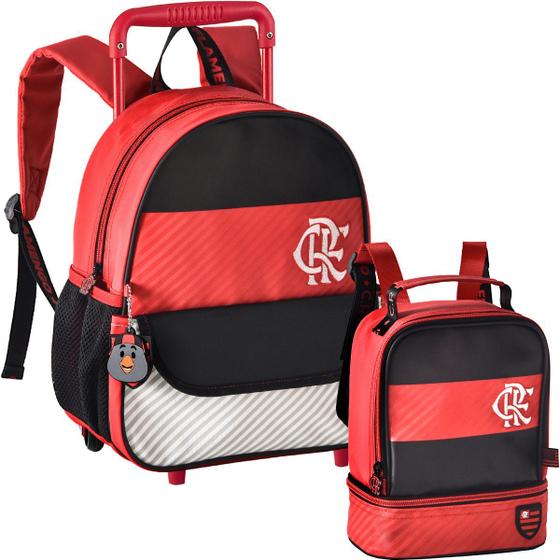 Imagem de Mochila de Rodinhas c/ Lancheira Térmica Oficial Flamengo