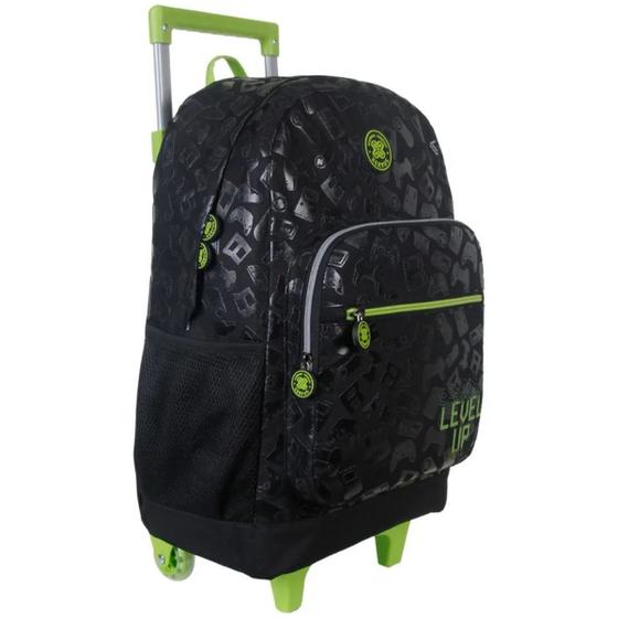 Imagem de Mochila de Rodinhas College Game Control Preto Verde Xeryus