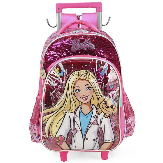 Imagem de Mochila de Rodinhas Com Alça Luxcel Barbie Pink