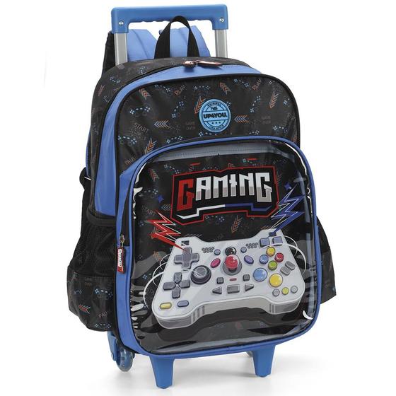 Imagem de Mochila de Rodinhas Com Alça Luxcel UP4YOU Game Over Azul