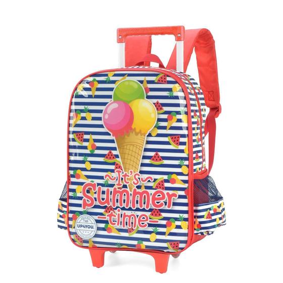 Imagem de Mochila De Rodinhas Com Alça Luxcel Up4You Ice Cream Vermelh