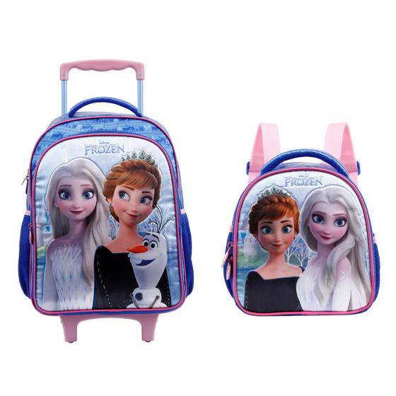 Imagem de Mochila de Rodinhas com Lancheira em cetim Frozen