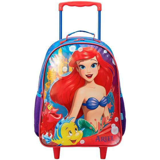 Imagem de Mochila De Rodinhas Escolar Infantil Princesa Ariel Disney