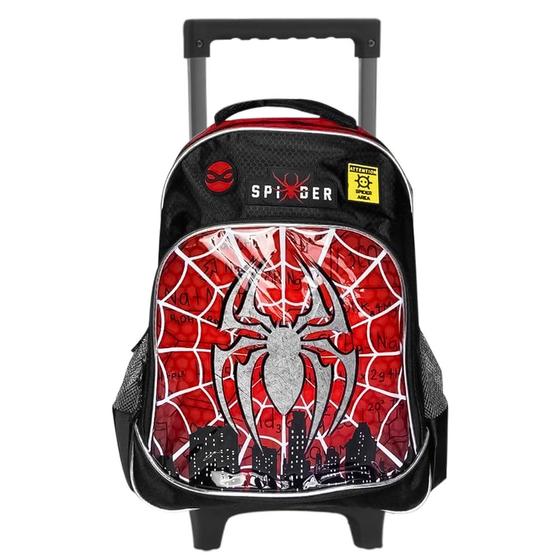 Imagem de Mochila De Rodinhas Escolar Infantil Spider Aranha Attention