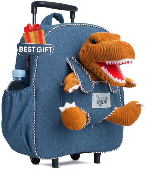 Imagem de Mochila de Rodinhas Infantil com Dinossauro - Mala de Viagem para Crianças