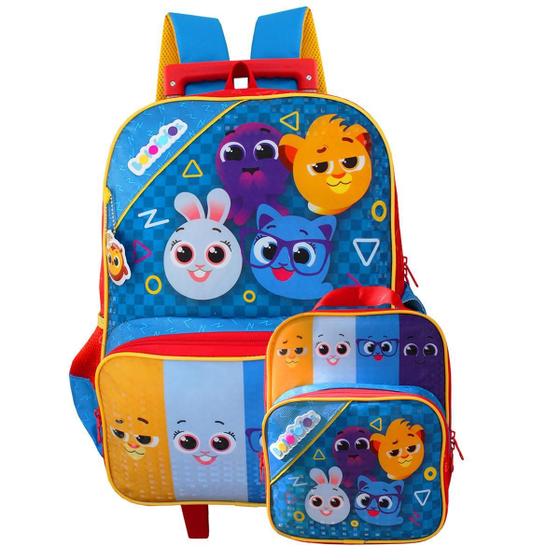 Imagem de Mochila De Rodinhas Infantil + Lancheira Térmica Bolofofos