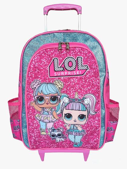 Imagem de Mochila de rodinhas mochilete lol surprise boneca infantil escolar meninas rosa bolsa