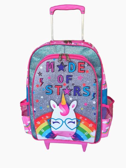 Imagem de Mochila de rodinhas mochilete princesas da disney infantil escolar meninas rosa